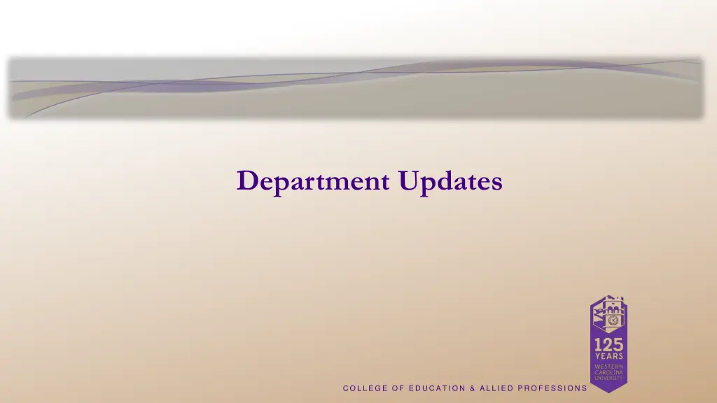 department updates