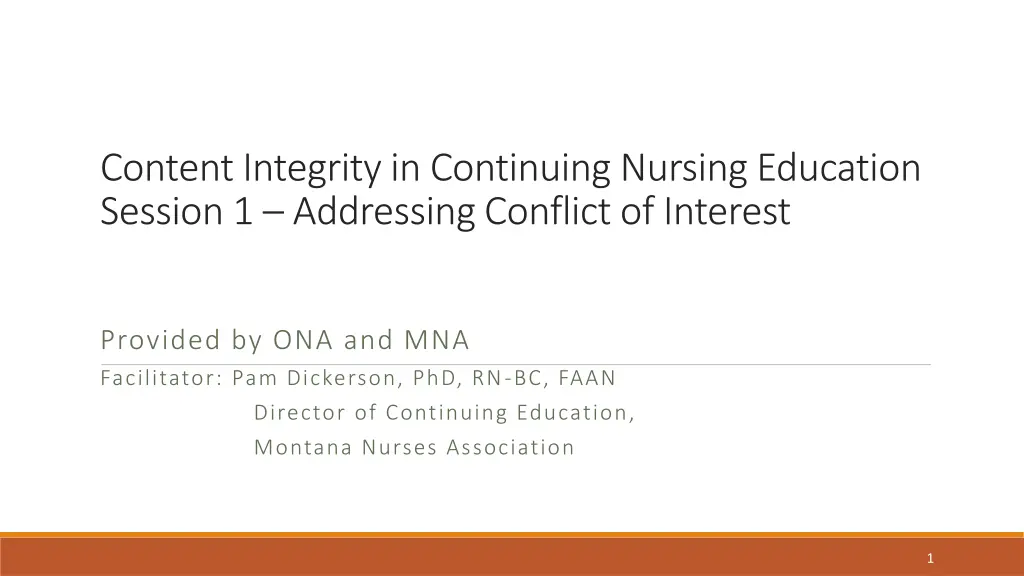 content integrity in continuing nursing education