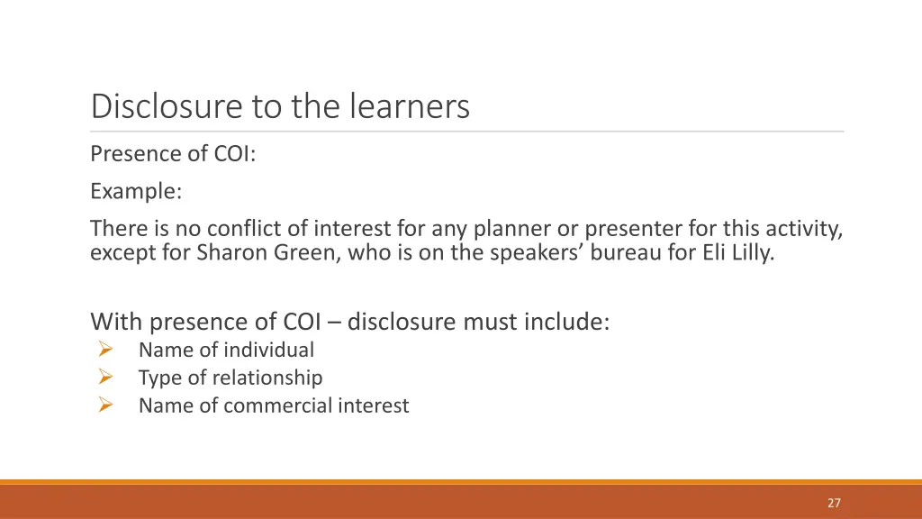 disclosure to the learners 1