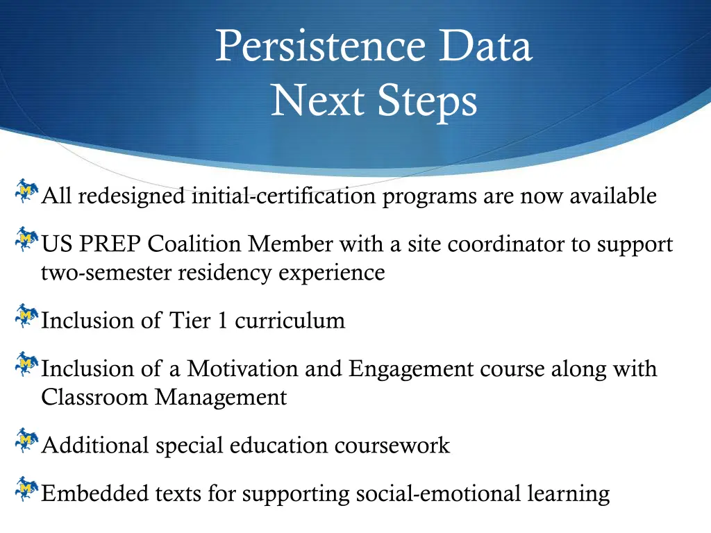 persistence data next steps