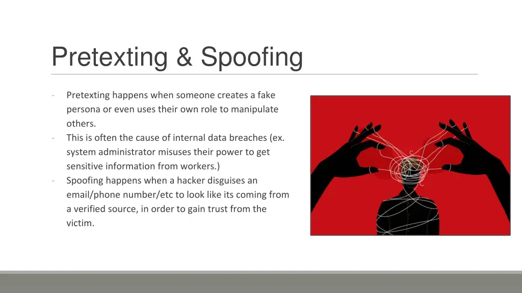pretexting spoofing