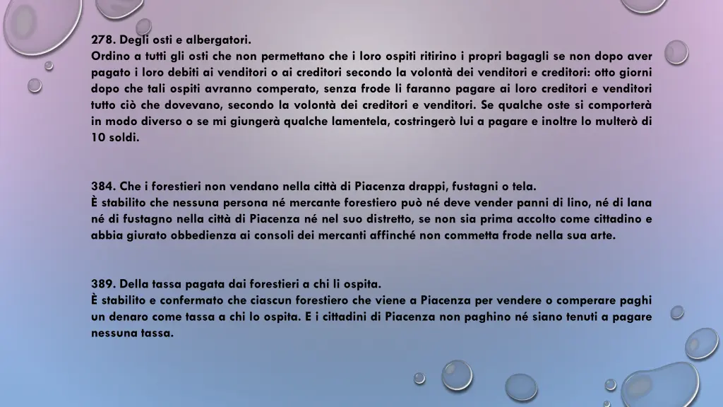 278 degli osti e albergatori ordino a tutti