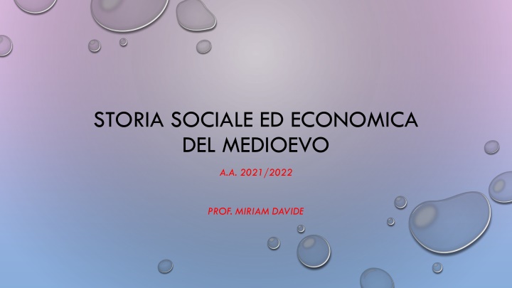 storia sociale ed economica del medioevo