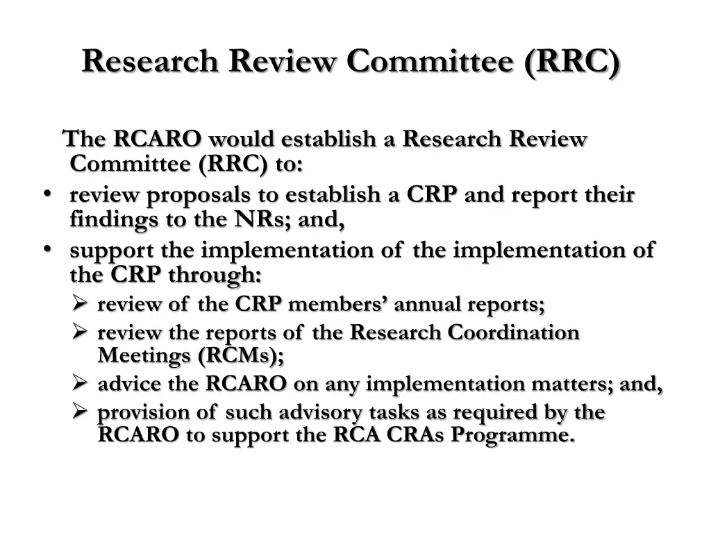 research review committee rrc