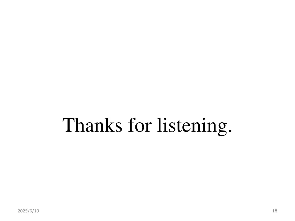 thanks for listening