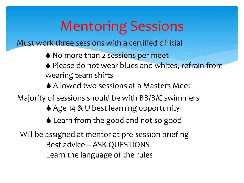 mentoring sessions