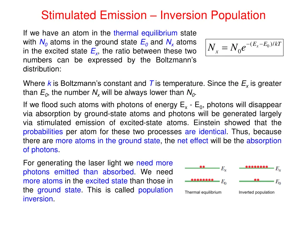 stimulated emission inversion population