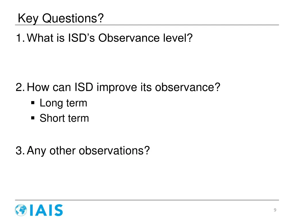 key questions