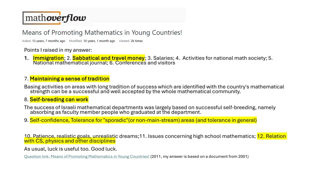 points i raised in my answer 1 1 immigration
