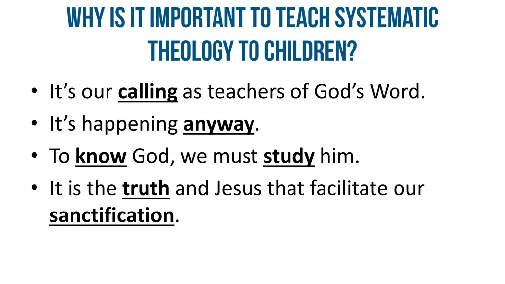 it s our calling as teachers of god s word
