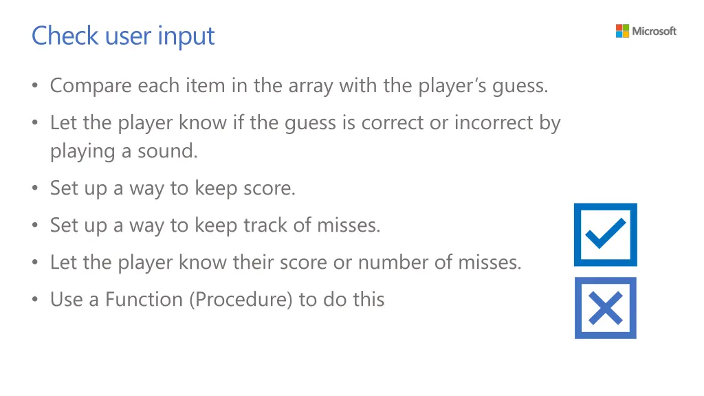 check user input