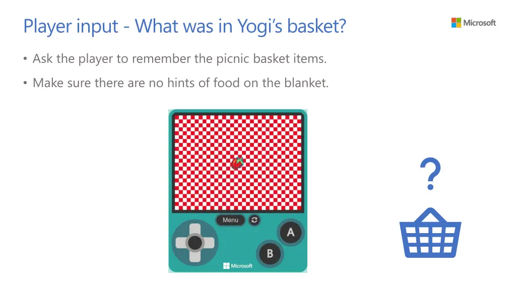 player input what was in yogi s basket