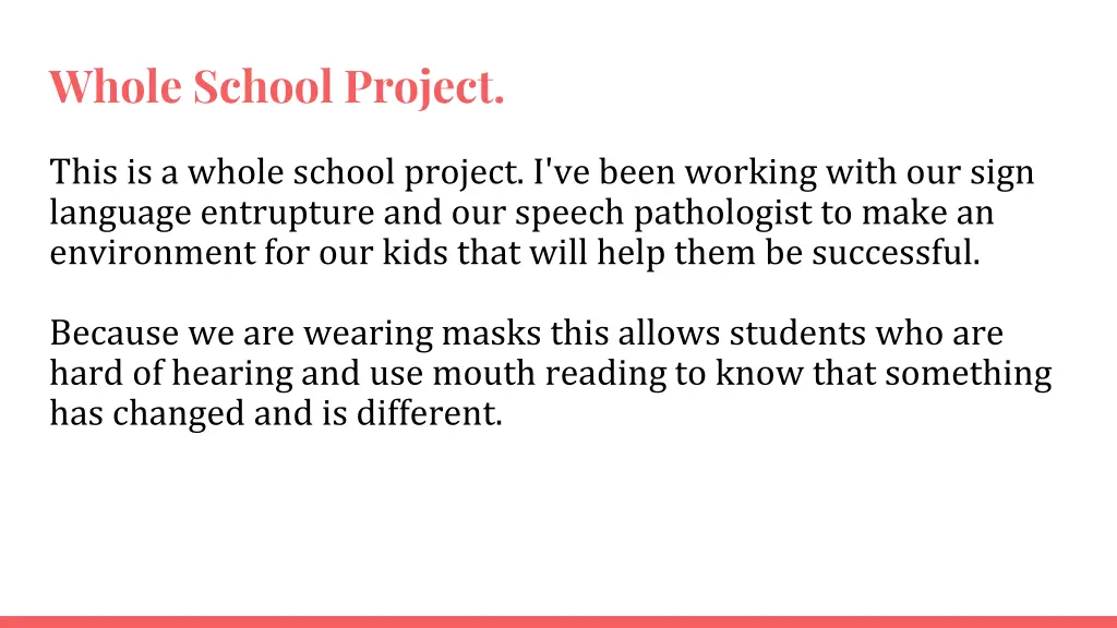 whole school project