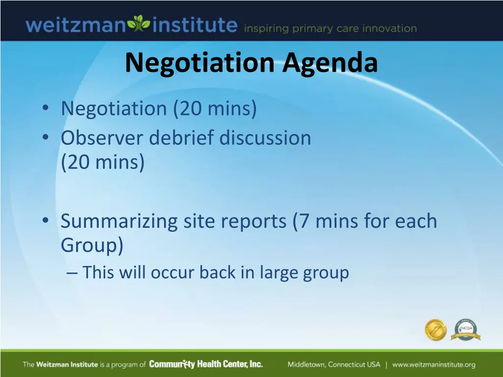 negotiation agenda