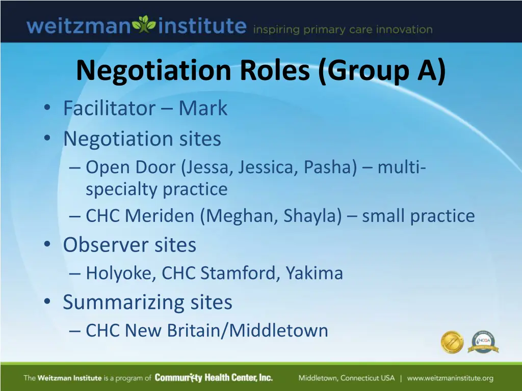 negotiation roles group a facilitator mark