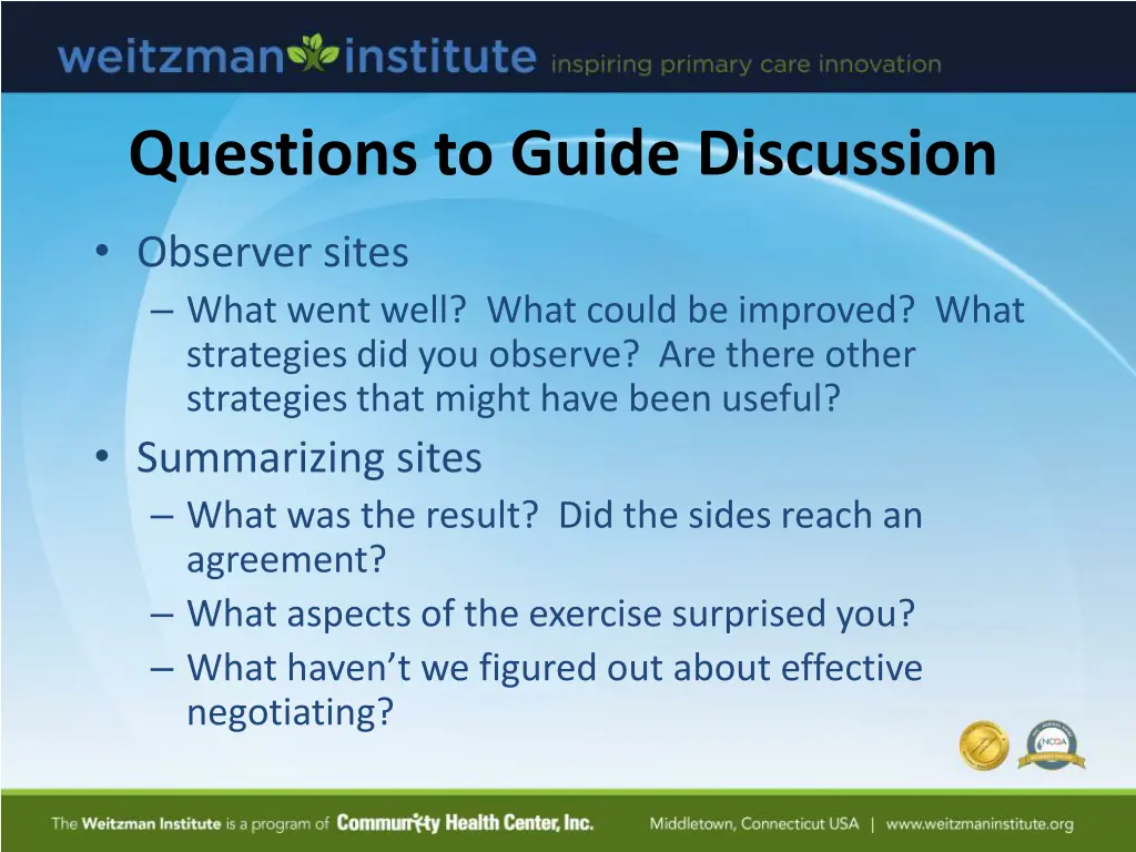 questions to guide discussion