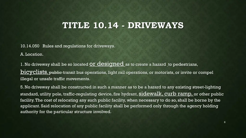 title 10 14 driveways