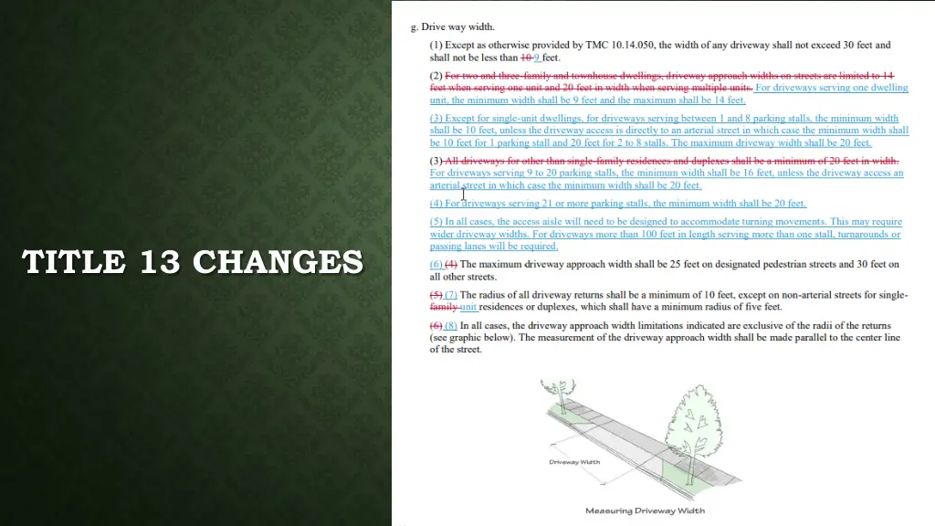 title 13 changes