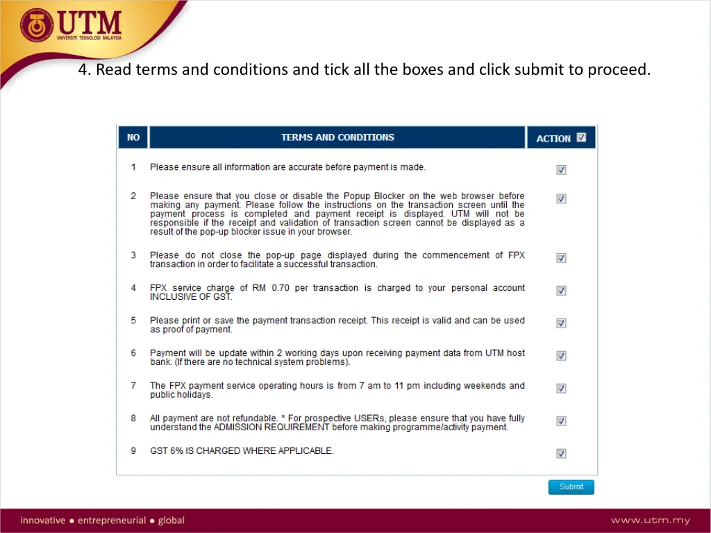 4 read terms and conditions and tick