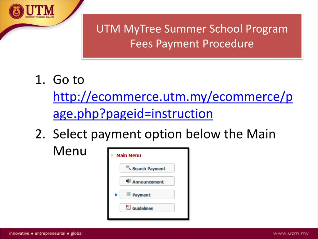 utm mytree summer school program fees payment