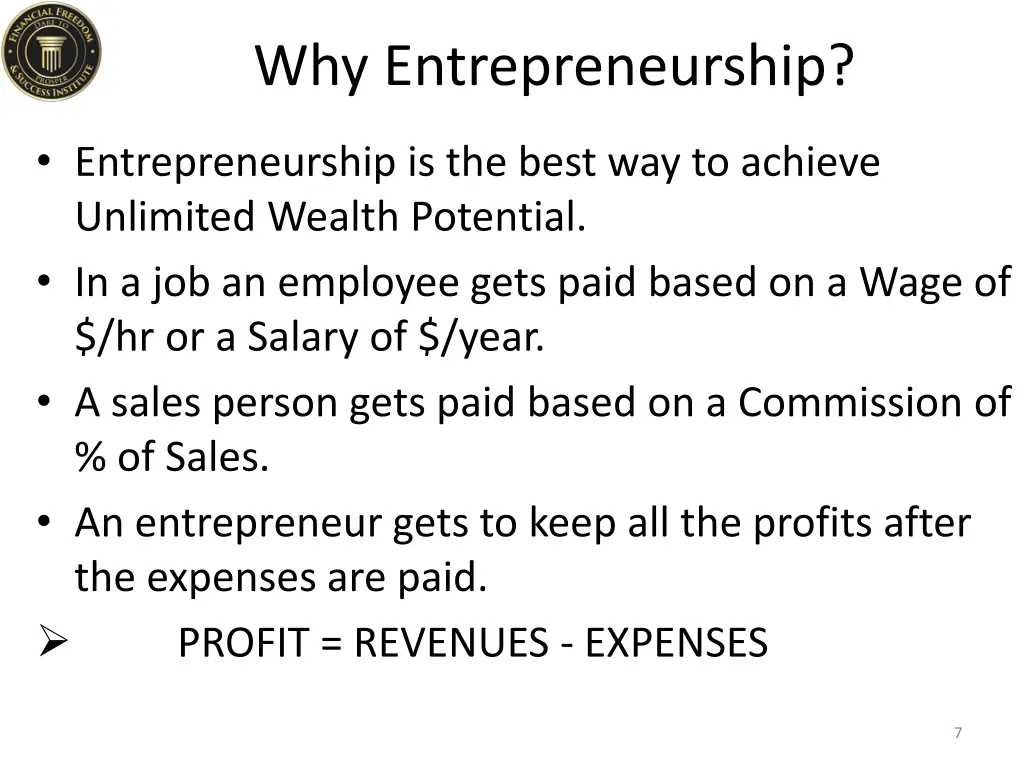 why entrepreneurship 1