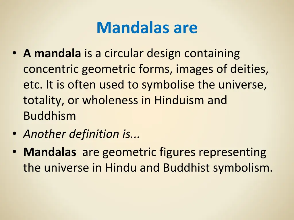 mandalas are