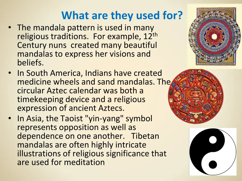 what are they used for the mandala pattern