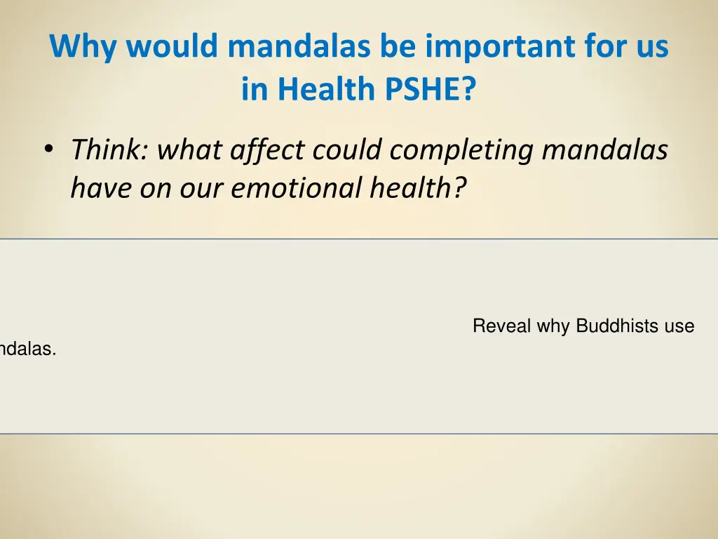 why would mandalas be important for us in health