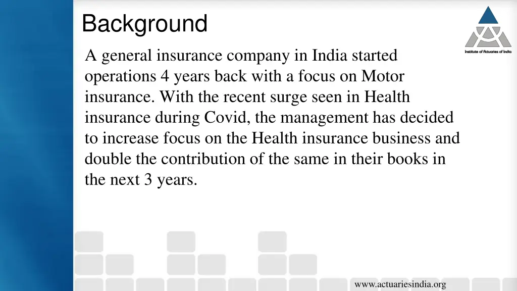 background a general insurance company in india