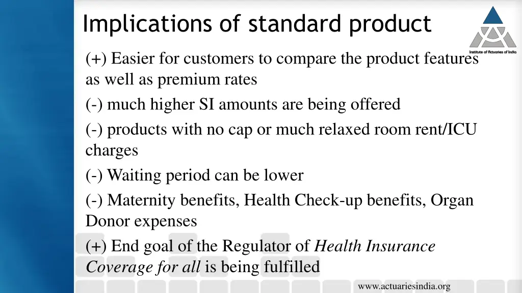 implications of standard product