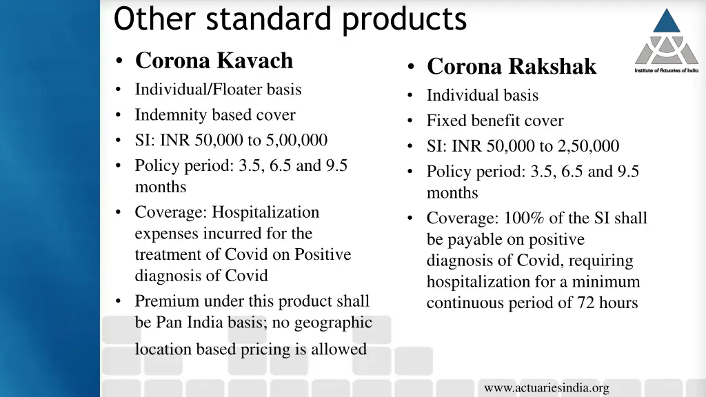 other standard products corona kavach individual