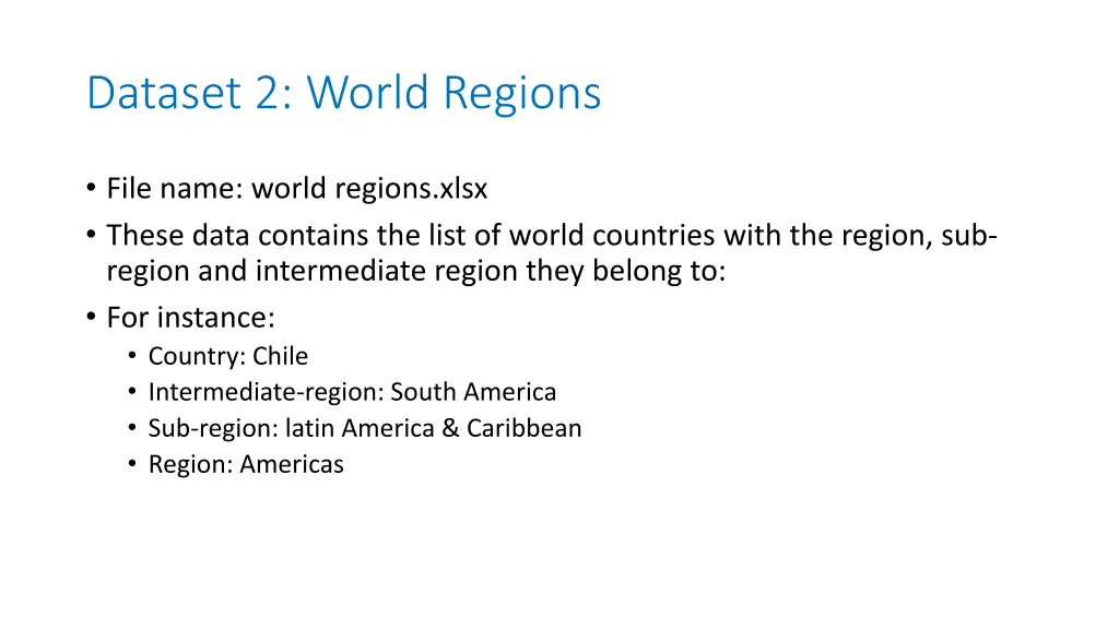 dataset 2 world regions