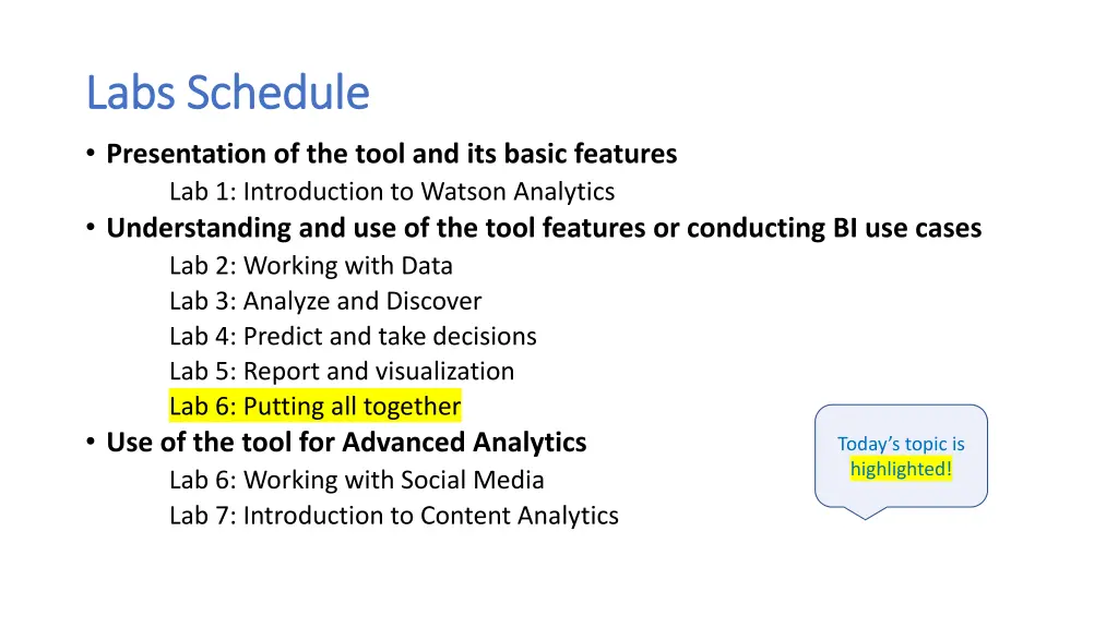 labs labs schedule schedule presentation