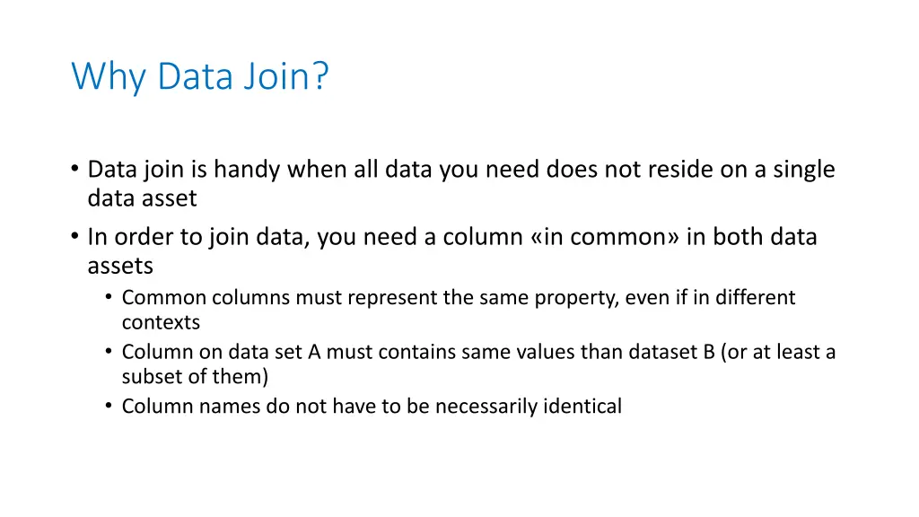 why data join