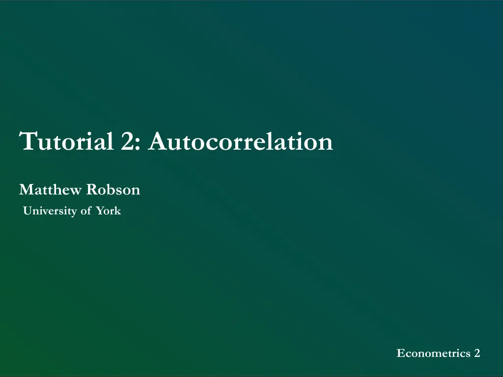 tutorial 2 autocorrelation