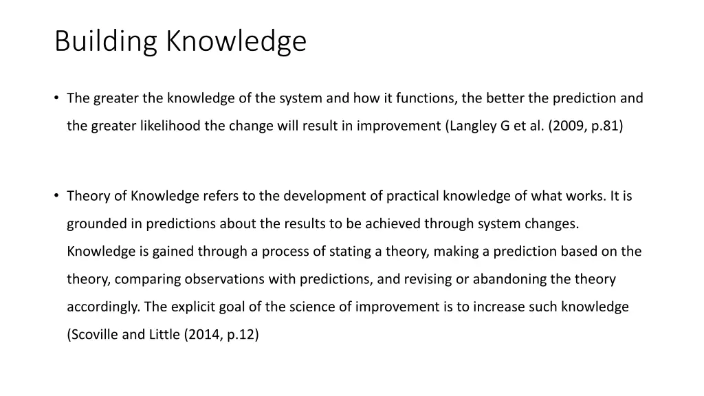 building knowledge