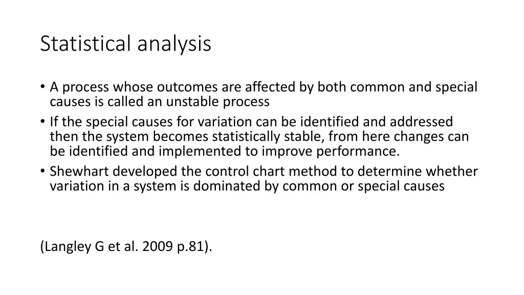 statistical analysis
