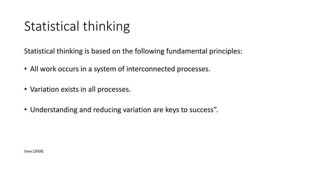 statistical thinking