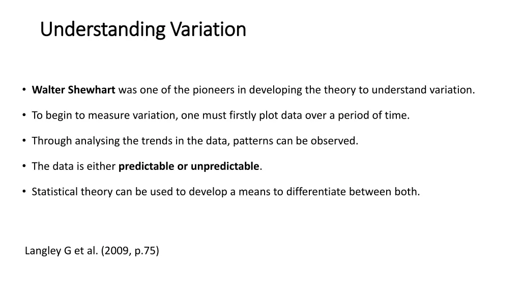 understanding variation understanding variation
