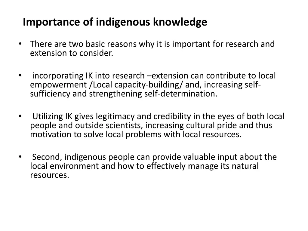 importance of indigenous knowledge