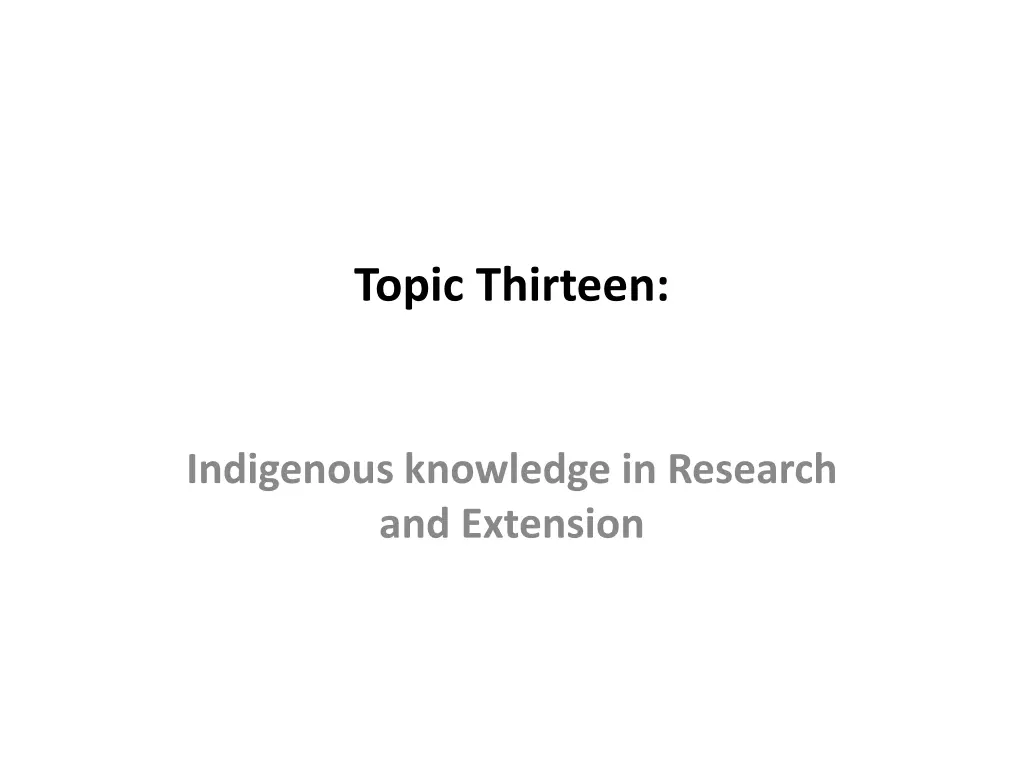 topic thirteen