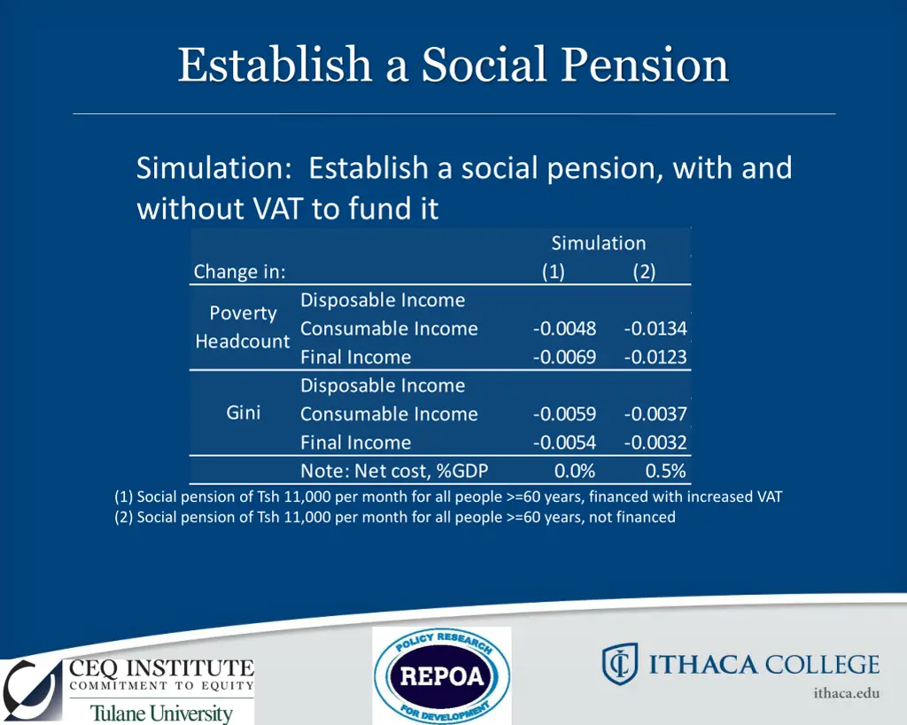 establish a social pension