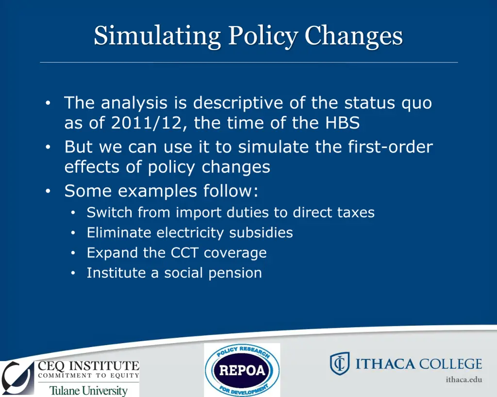simulating policy changes