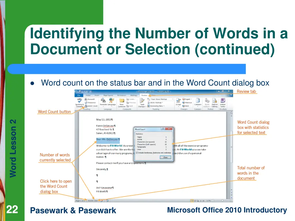 identifying the number of words in a document 1