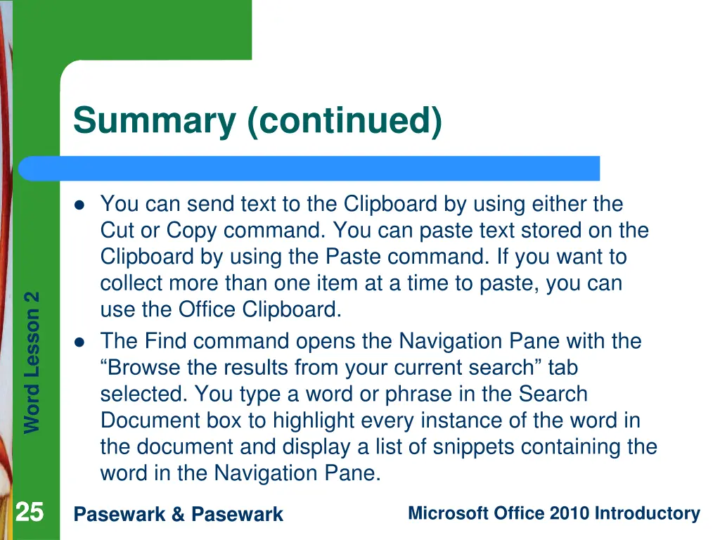 summary continued 1
