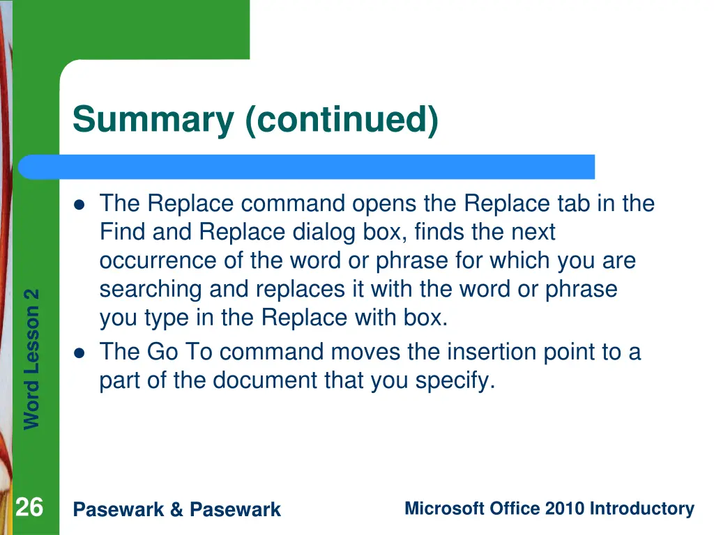 summary continued 2