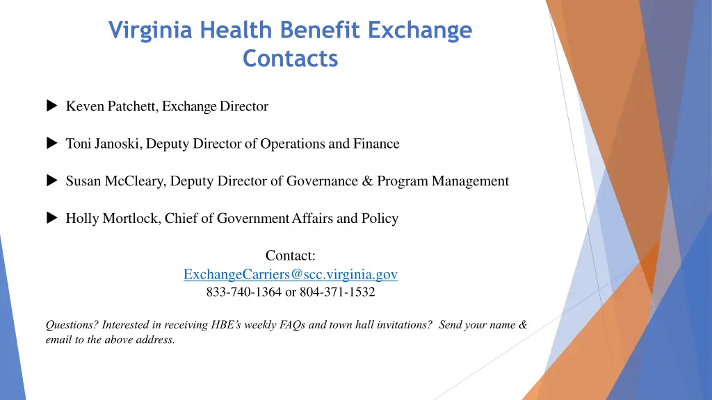 virginia health benefit exchange contacts