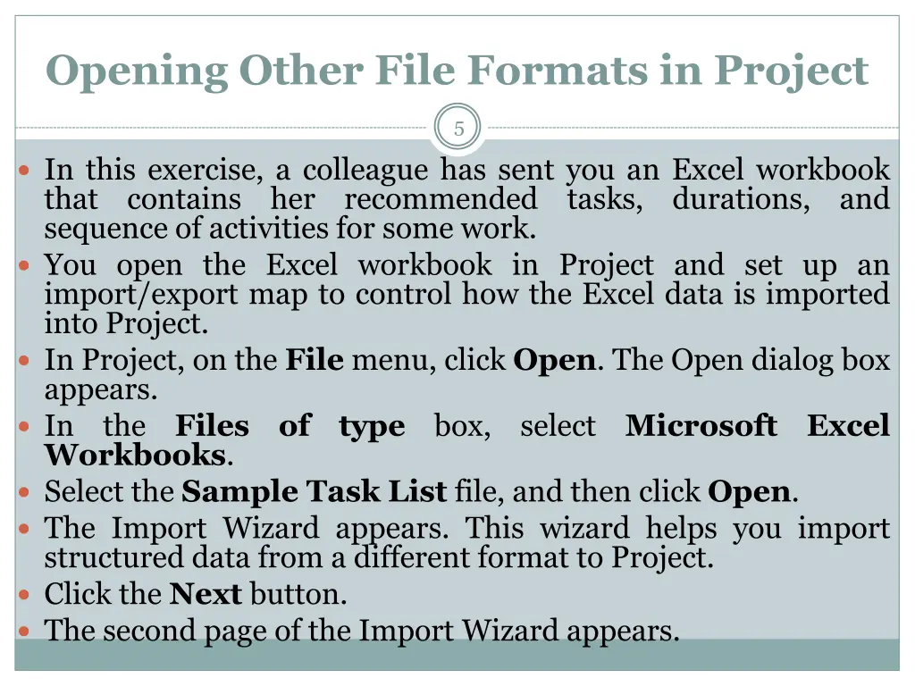 opening other file formats in project