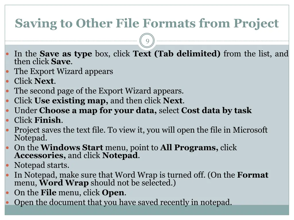saving to other file formats from project 1