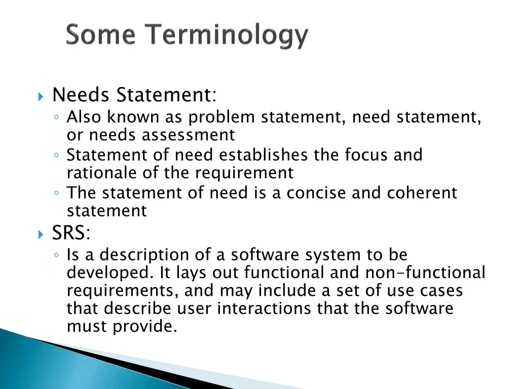 needs statement also known as problem statement